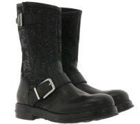 REPLAY Stiefel modische Damen Biker-Boots mit Dekoschnalle Schwarz