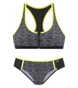 VENICE BEACH Bikini sportlicher Bustier-Bikini mit Reißverschluss Schw...