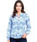 ZWILLINGSHERZ Damen Sommer-Bluse mit Ethno-Muster Baumwoll Langarmshir...