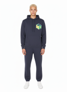 YMC Trugoy Herren Kapuzenpullover Baumwoll-Pullover Marineblau