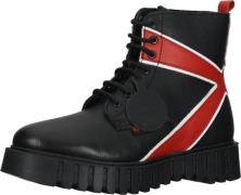 Bequeme Kickers Stiefelette Schnürschuhe für Damen 910624-50 83 Schwar...