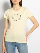 Khujo T-Shirt in gelb für Damen, Größe: M. Francesca Smile